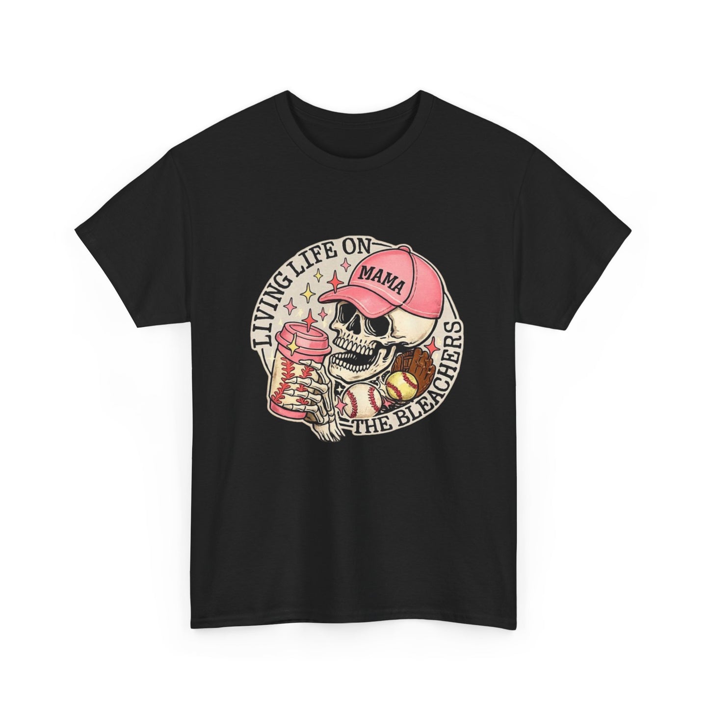Living Life SPORTS MOM Skull Tee — Mama Cap Vintage Surf School Shirt