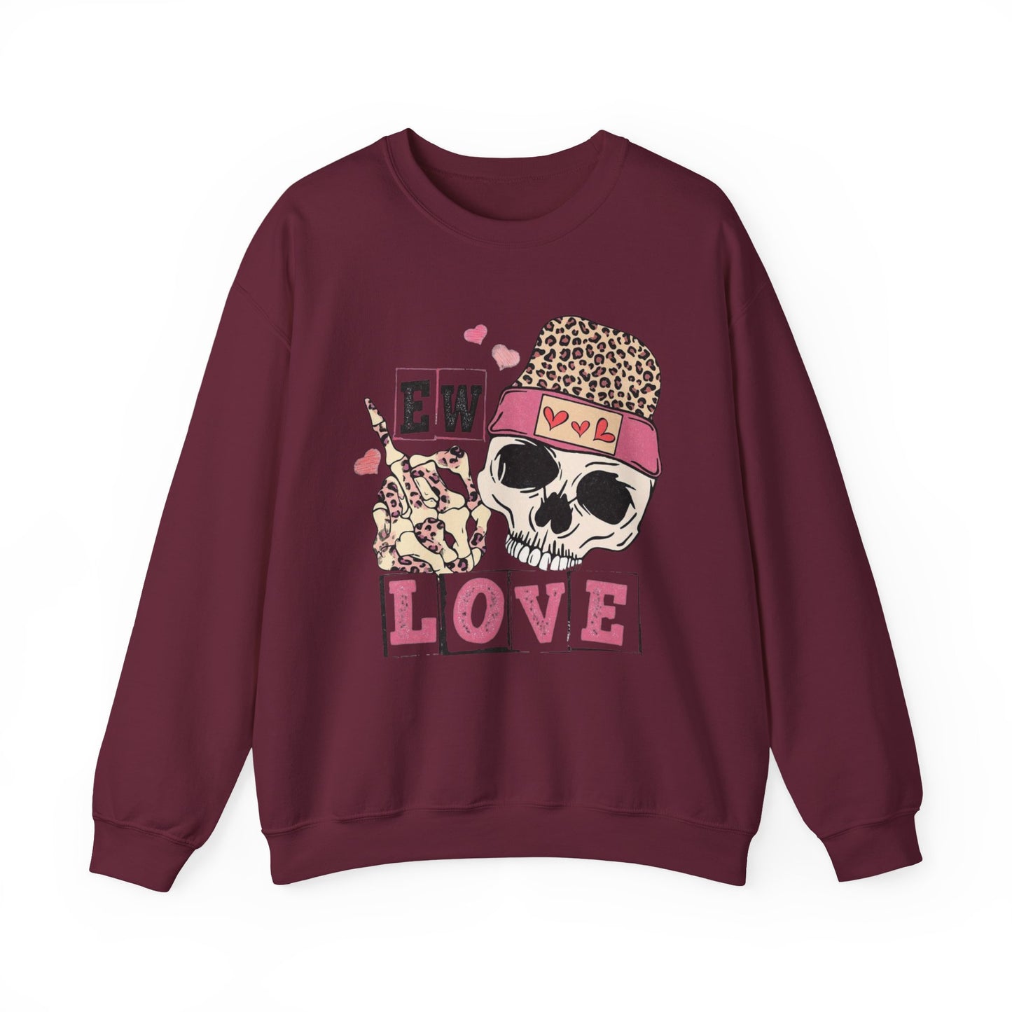 Skull & Flowers 'Ew Love' Crewneck Sweatshirt