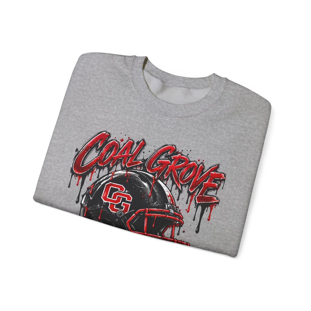 Crewneck Sweatshirt — Coal Grove Hornets Football Helmet Drip Design