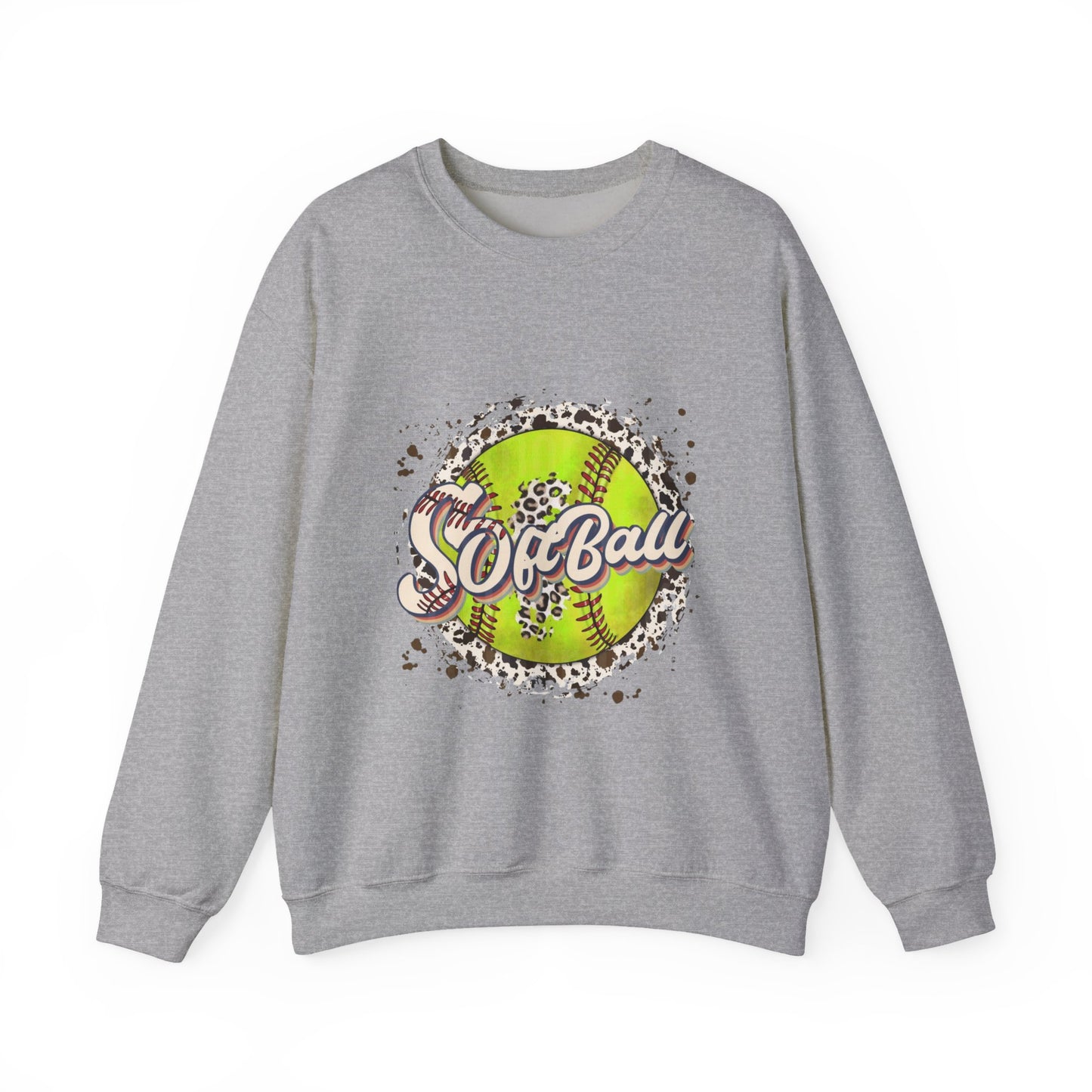 Softball Graphic Crewneck Sweatshirt – Neon Softball Design