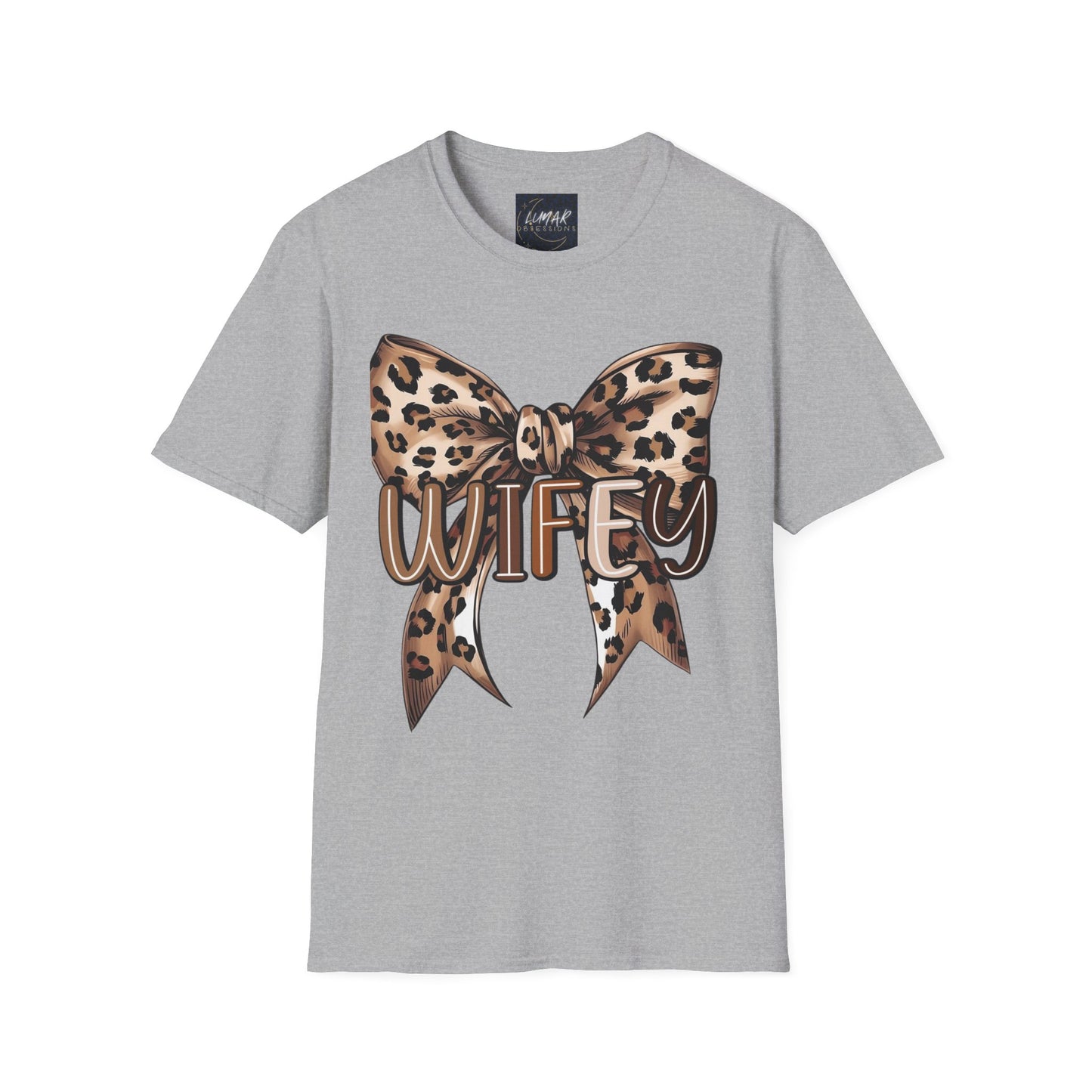 Wifey Leopard Bow T-Shirt — 'WIFEY' Leopard Print Bow Tee