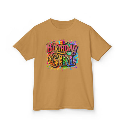 Birthday Girl Kids T‑Shirt — Colorful Confetti Party Tee