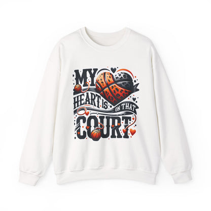 Basketball 'My ❤️Is On That Court' Crewneck Sweatshirt
