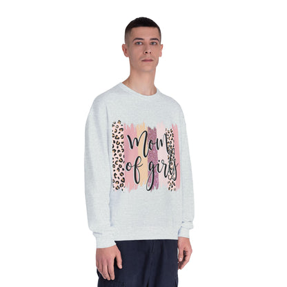 Mom of Girls Leopard Brushstroke Crewneck Sweatshirt