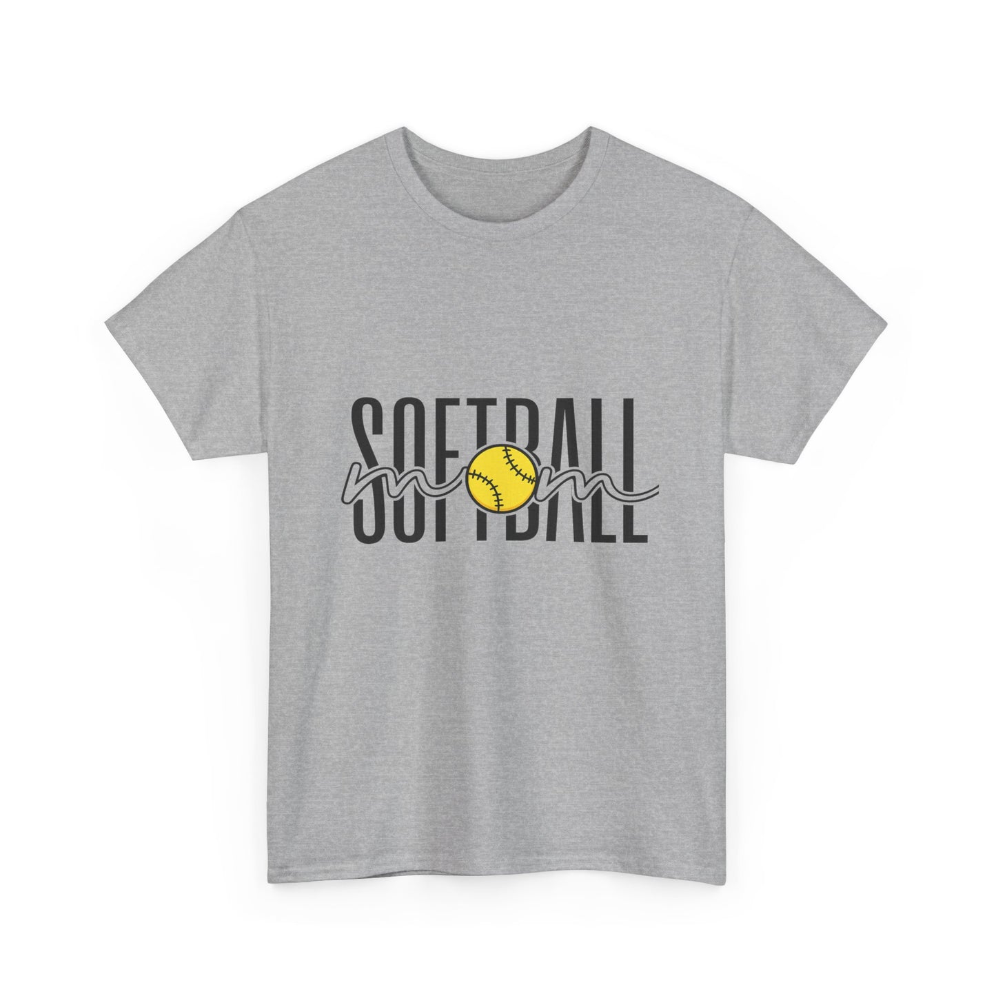 Softball Mom/Player Tee — Retro Script Softball Graphic T-Shirt
