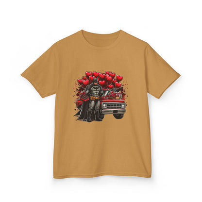 Kids Vader Valentine T‑Shirt — Darth Vader with Hearts and Vintage Car