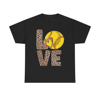Softball Love Leopard Print T-Shirt