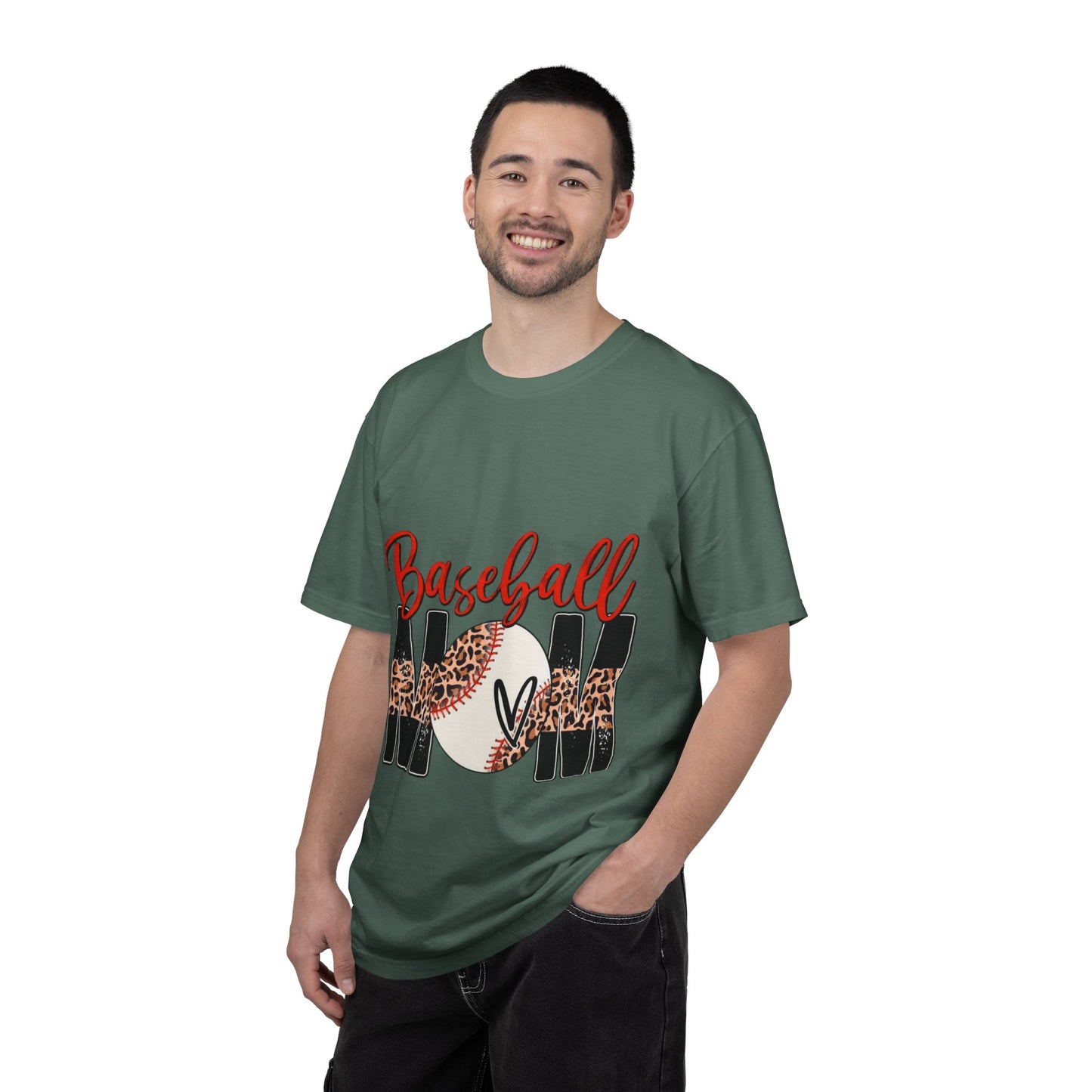 Baseball Mom T-Shirt — Leopard Print Baseball Design