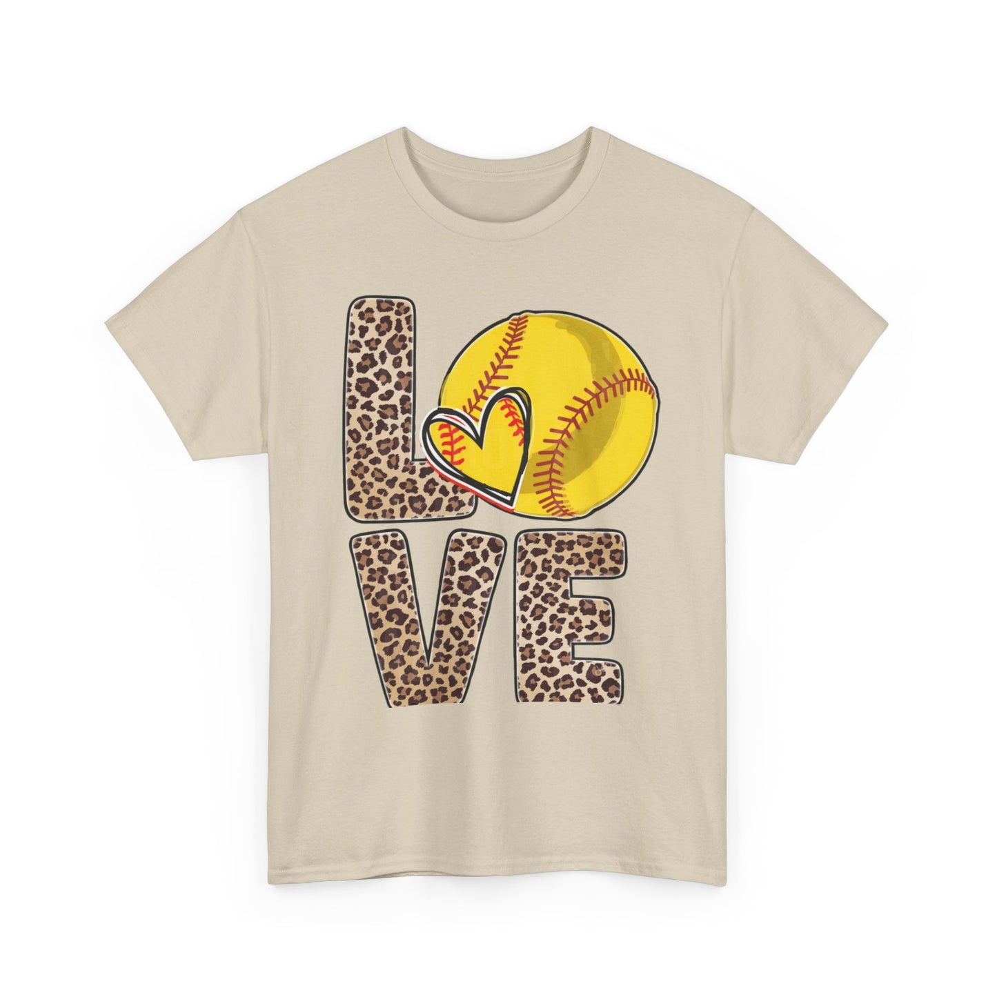 Softball Love Leopard Print T-Shirt