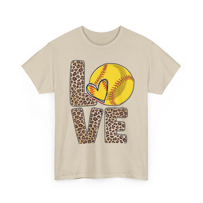 Softball Love Leopard Print T-Shirt