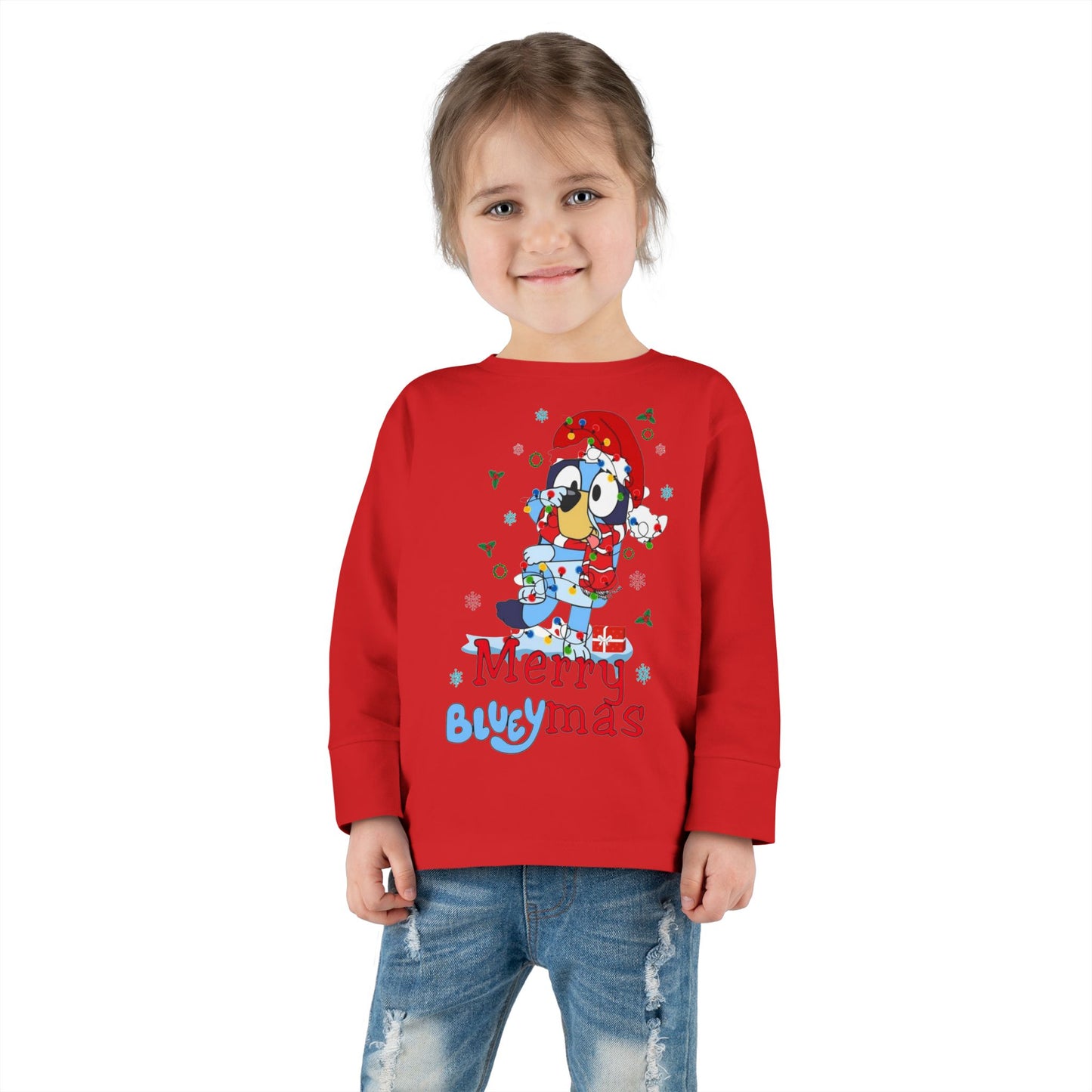Toddler Tee — Merry BLUEYMAS Christmas Long Sleeve