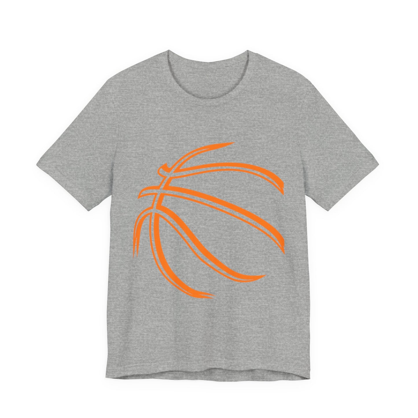 Basketball Line Art Tee — Orange Outline Basketball T-Shirt