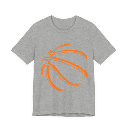 Basketball Line Art Tee — Orange Outline Basketball T-Shirt