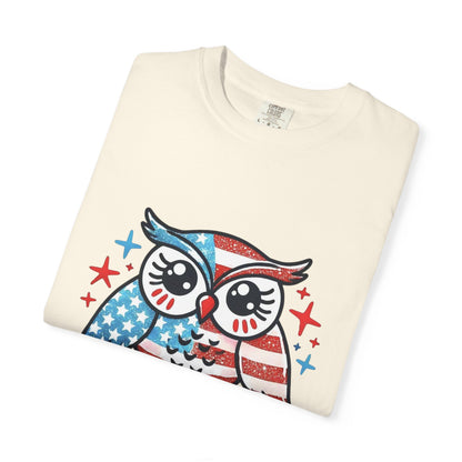 Patriotic 'Hoot for Freedom' Owl T-Shirt