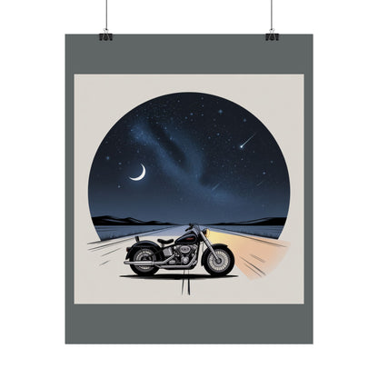 Motorcycle Night Sky Rolled Posters