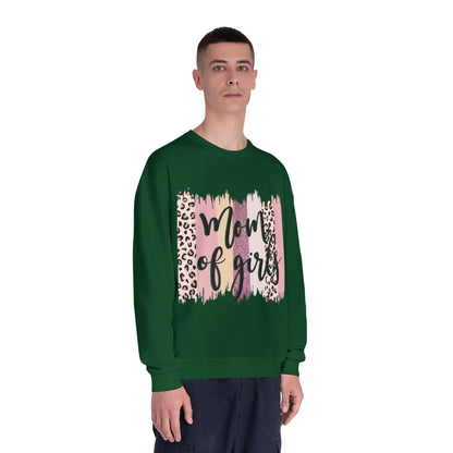 Mom of Girls Leopard Brushstroke Crewneck Sweatshirt