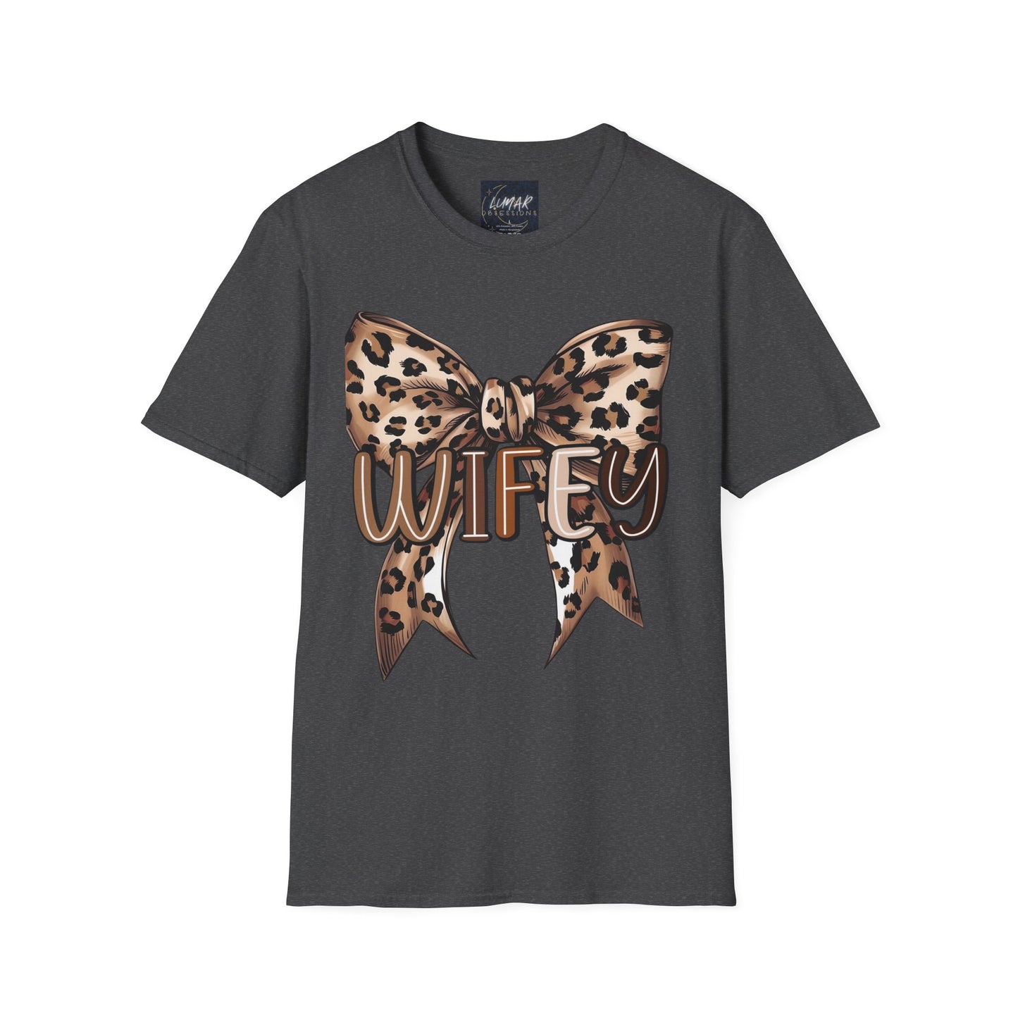 Wifey Leopard Bow T-Shirt — 'WIFEY' Leopard Print Bow Tee