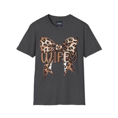 Wifey Leopard Bow T-Shirt — 'WIFEY' Leopard Print Bow Tee