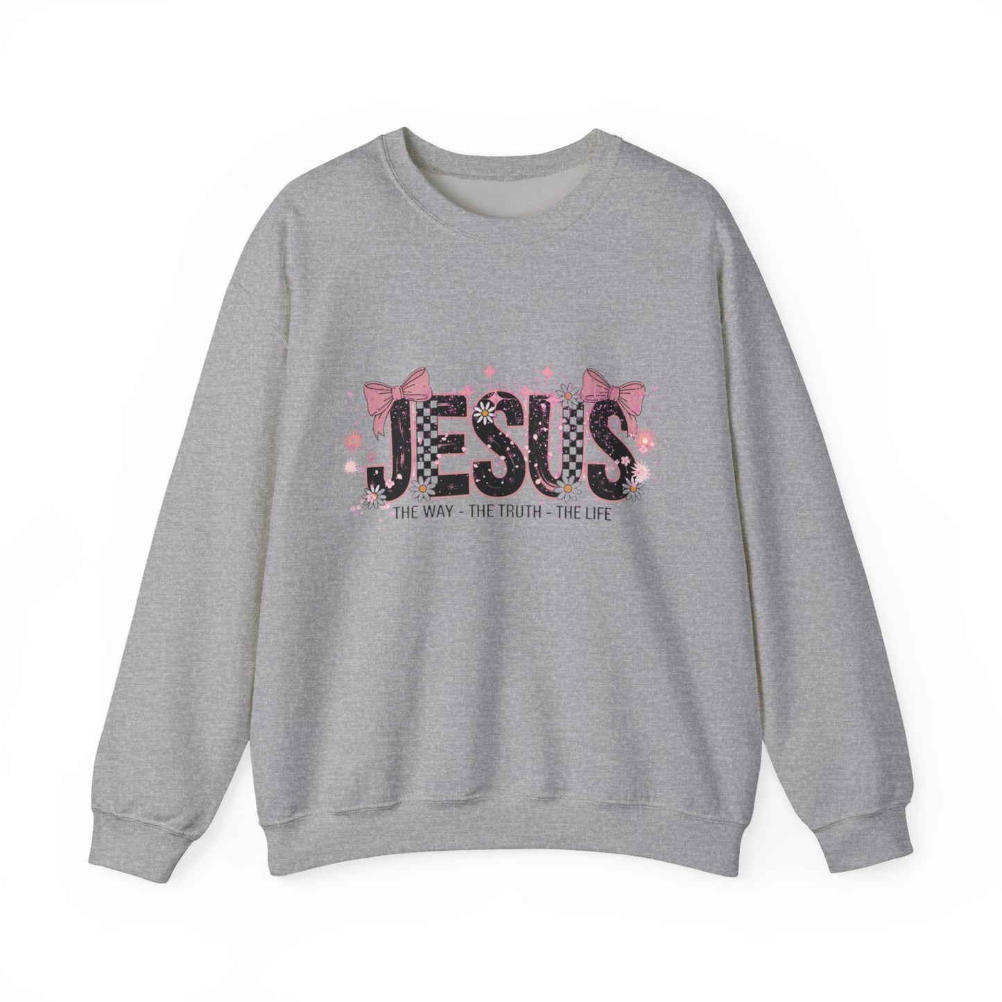 Jesus Floral Crewneck Sweatshirt – The Way The Truth The Life Christian Pullover