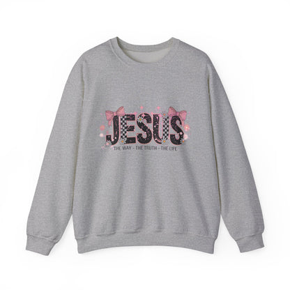 Jesus Floral Crewneck Sweatshirt – The Way The Truth The Life Christian Pullover