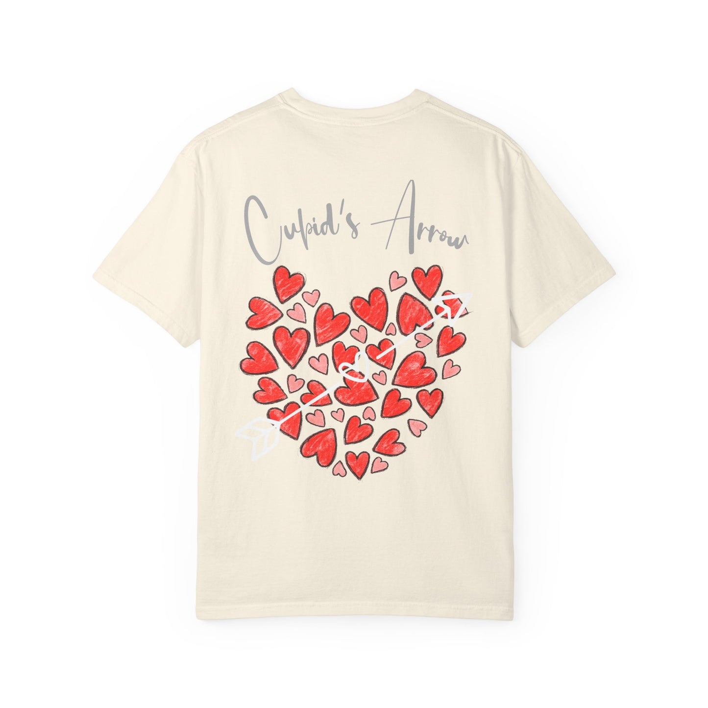 Cupid's Arrow- Sketched Unisex Garment-Dyed T-shirt