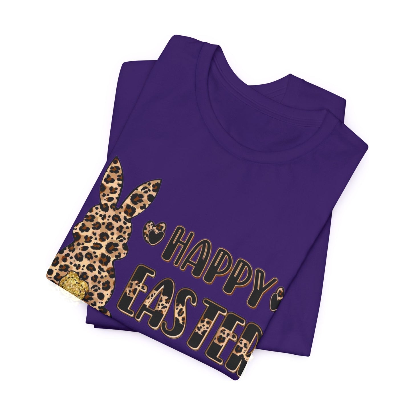 Leopard Print 'Happy Easter' Bunny Tee