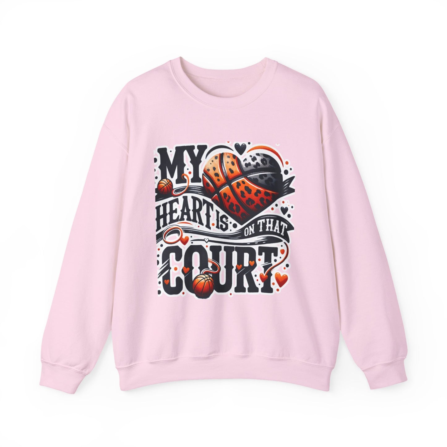 Basketball 'My ❤️Is On That Court' Crewneck Sweatshirt