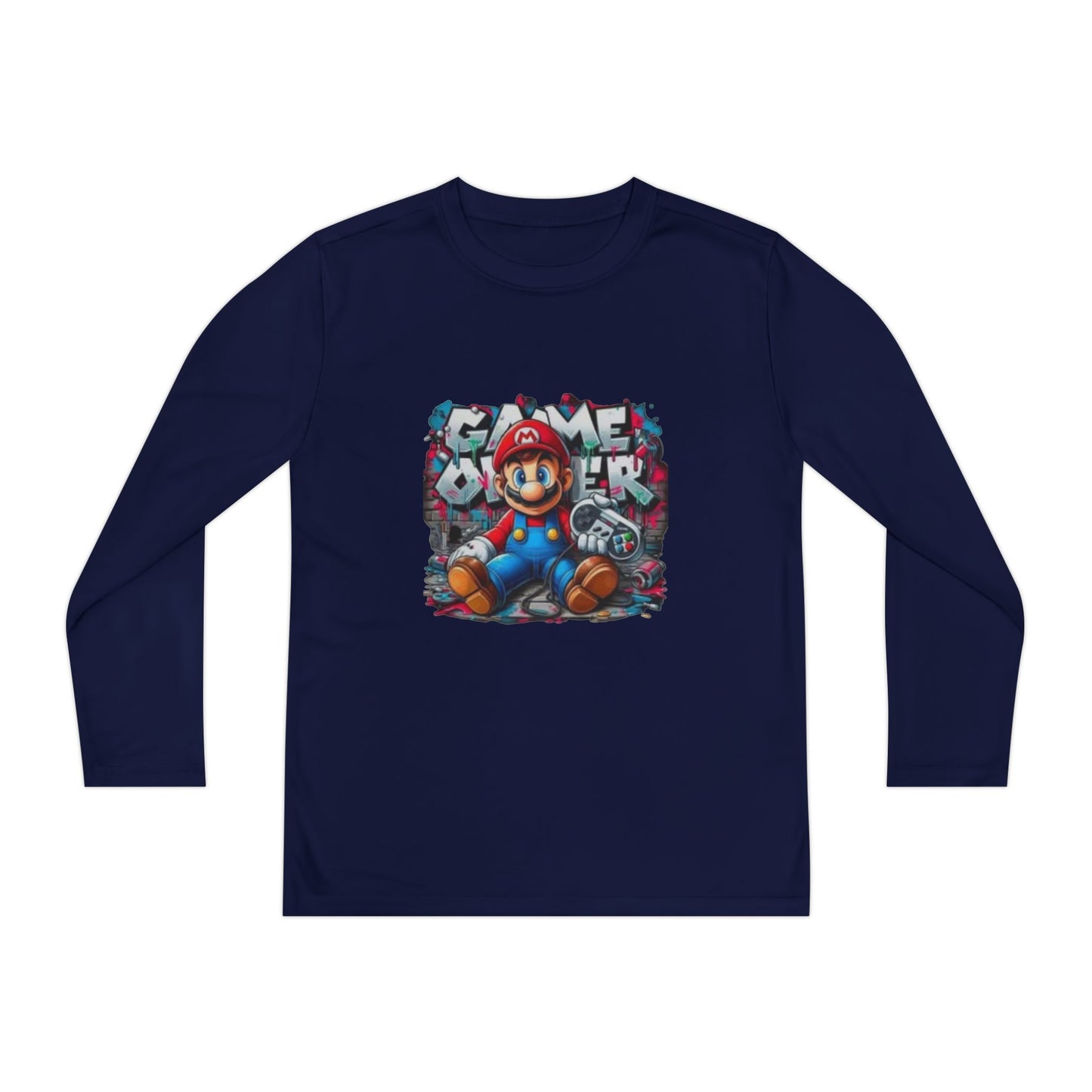 "Game Over" Graphic Youth Long Sleeve Gamer Character Tee