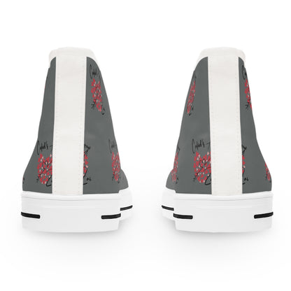 Cupid's Arrow- High Top Sneakers - Heart Design, Trendy Women's Footwear,