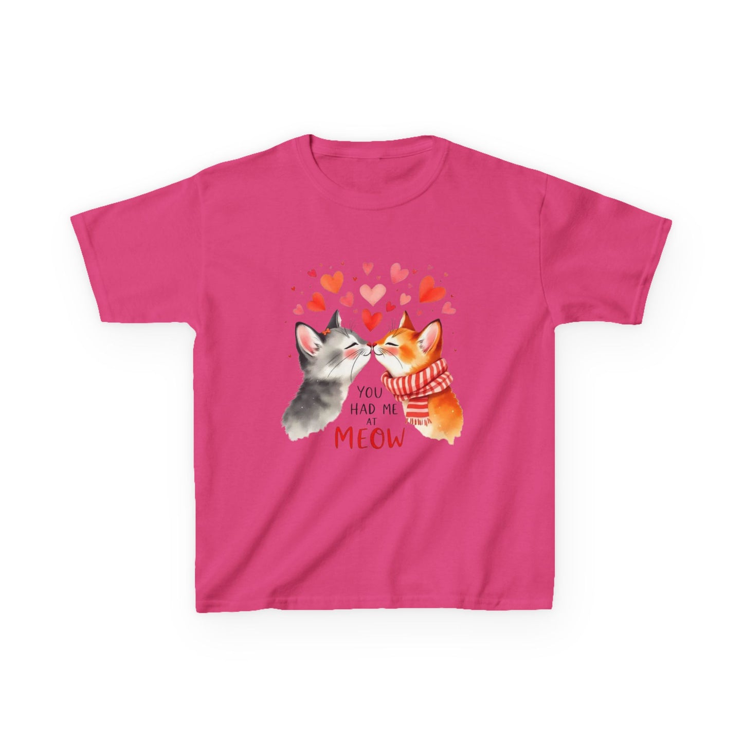 Kids Tee — Cute Cats 'You Had Me at Meow' Valentine Shirt