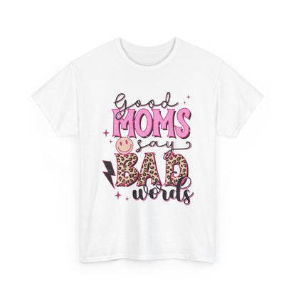 T-Shirt — "Good Moms Say Bad Words" Pink Leopard Graphic Mother's Day Tee
