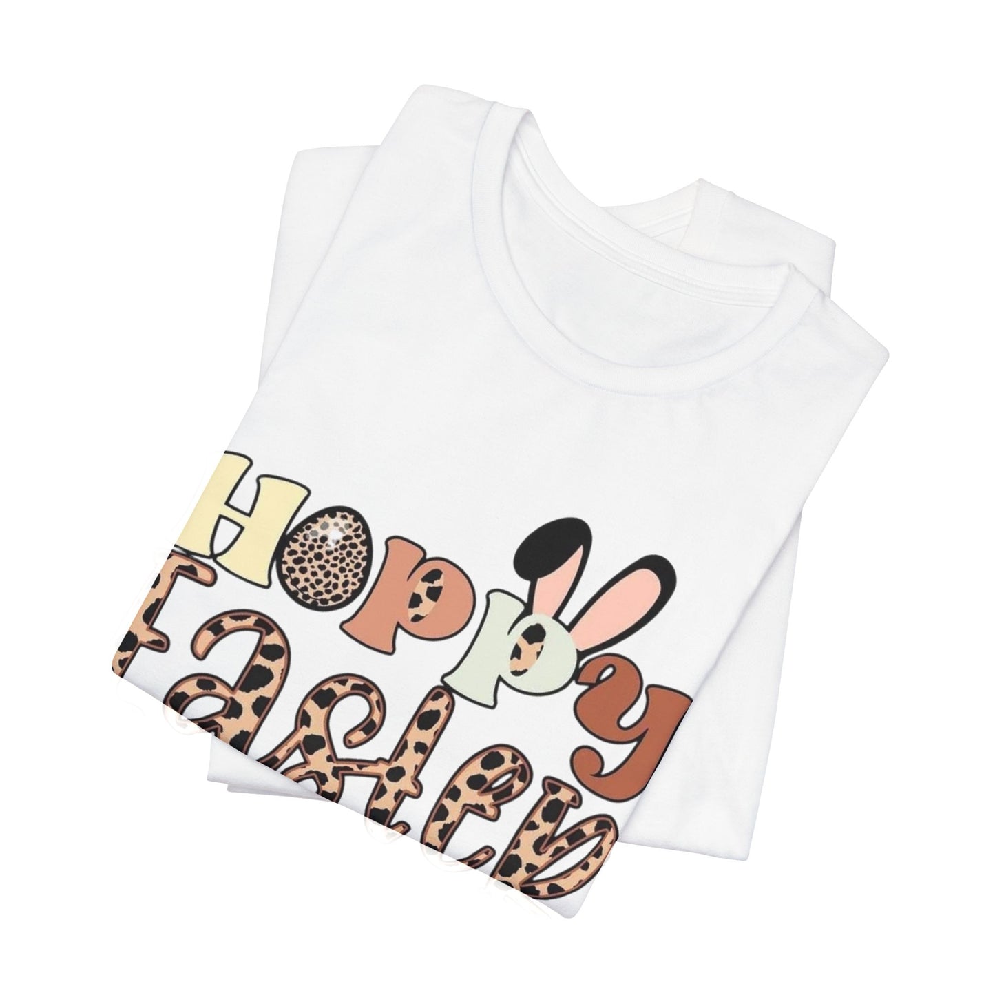 Happy Easter Leopard Print Tee — Cute Bunny Egg Holiday T-Shirt