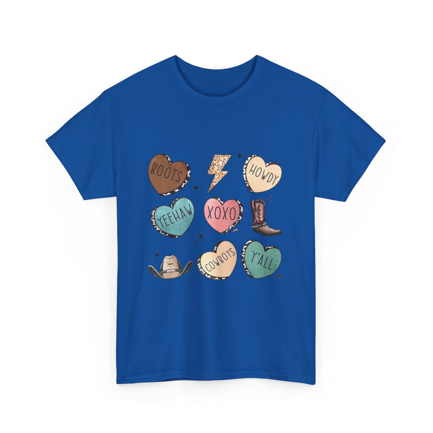 Cowgirl Candy Heart Tee — Cute Western Hearts Graphic T-Shirt (XOXO, Howdy, Y'all)