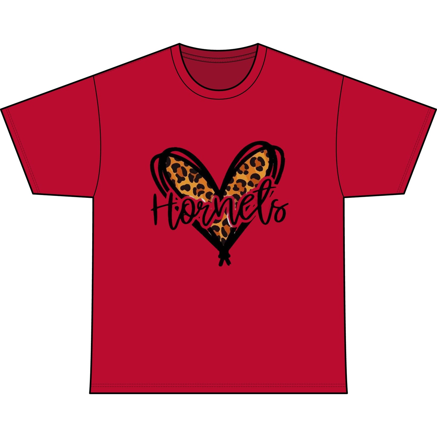 Hornets Leopard Heart T-Shirt