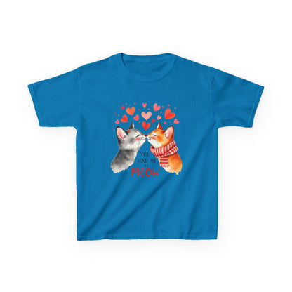 Kids Tee — Cute Cats 'You Had Me at Meow' Valentine Shirt