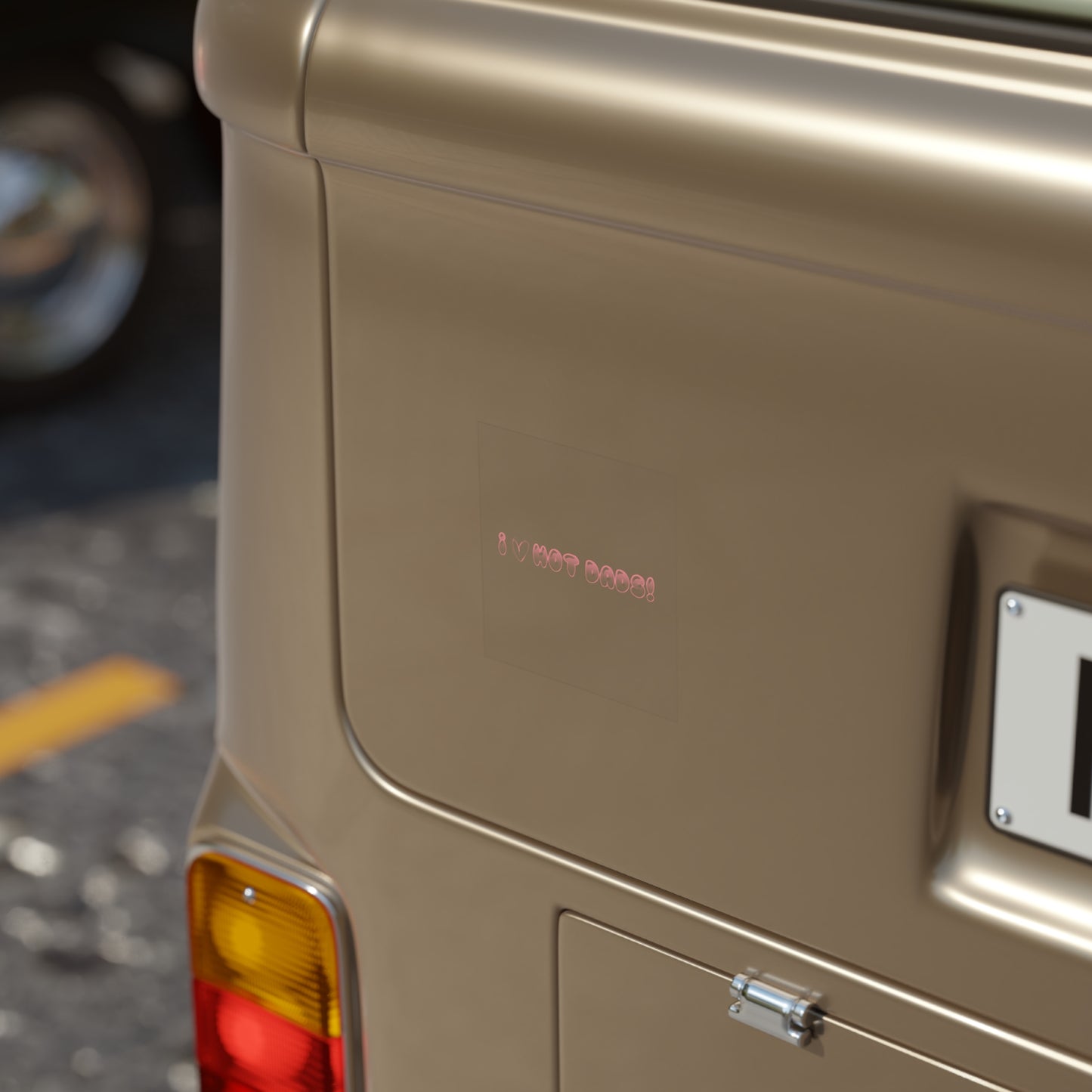 I  Hot Dads Transparent Outdoor Sticker