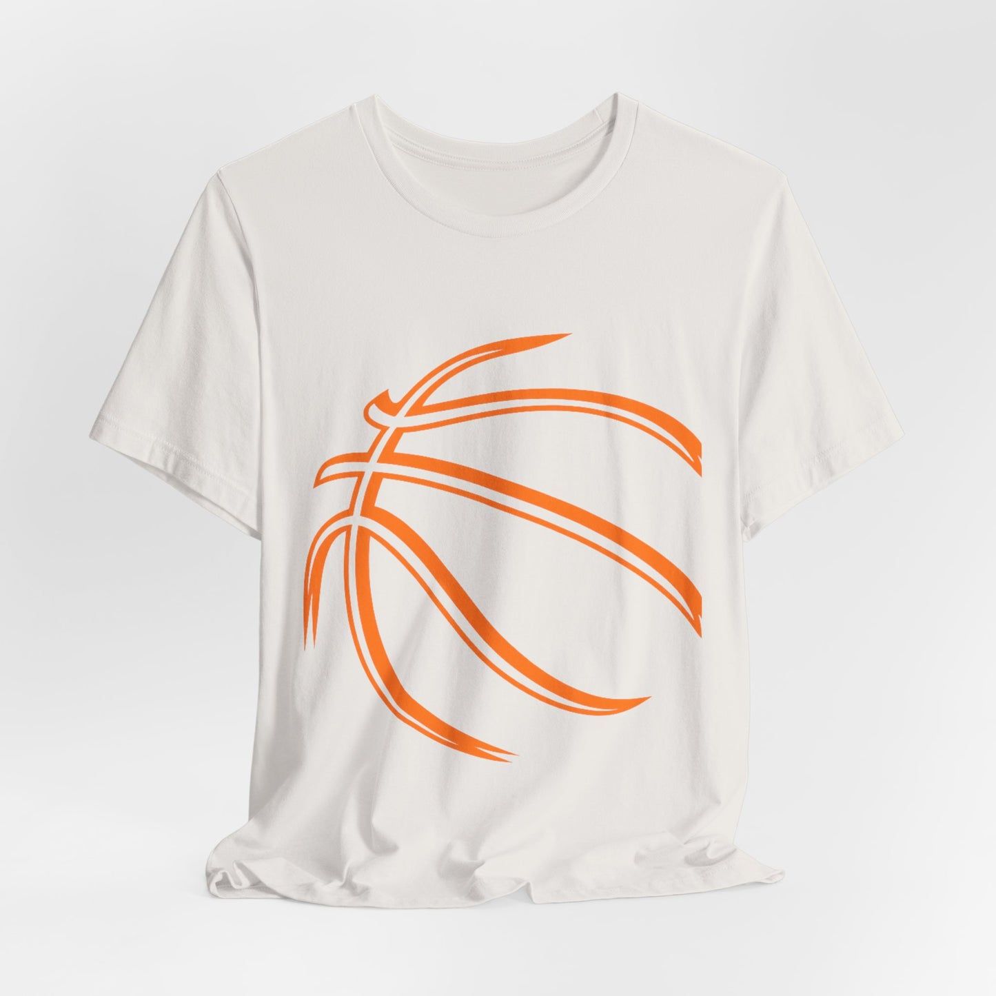 Basketball Line Art Tee — Orange Outline Basketball T-Shirt