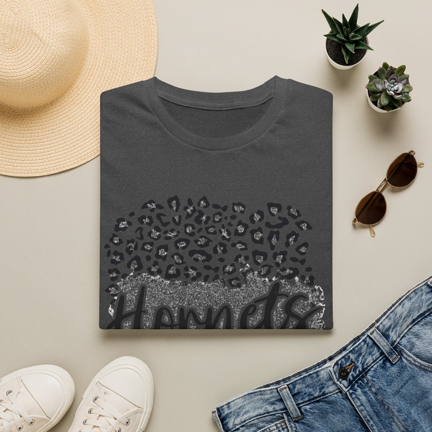 Hornets Leopard Circle T-Shirt — Trendy Animal Print Fan Tee