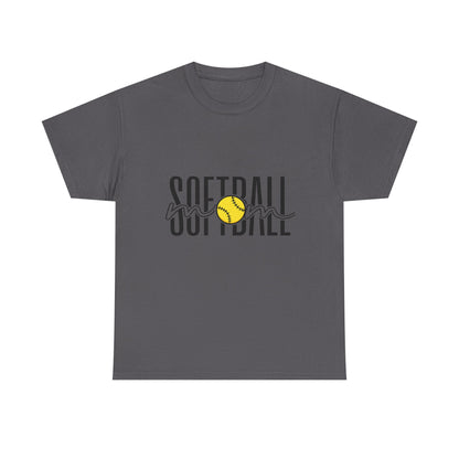 Softball Mom/Player Tee — Retro Script Softball Graphic T-Shirt