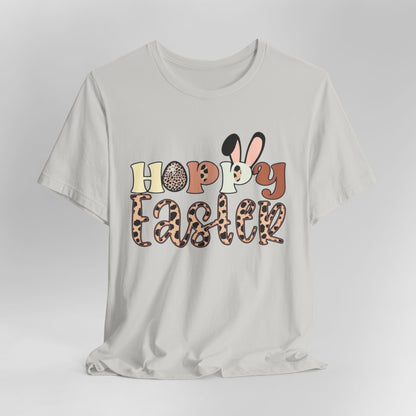 Happy Easter Leopard Print Tee — Cute Bunny Egg Holiday T-Shirt