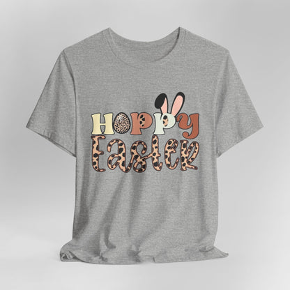 Happy Easter Leopard Print Tee — Cute Bunny Egg Holiday T-Shirt