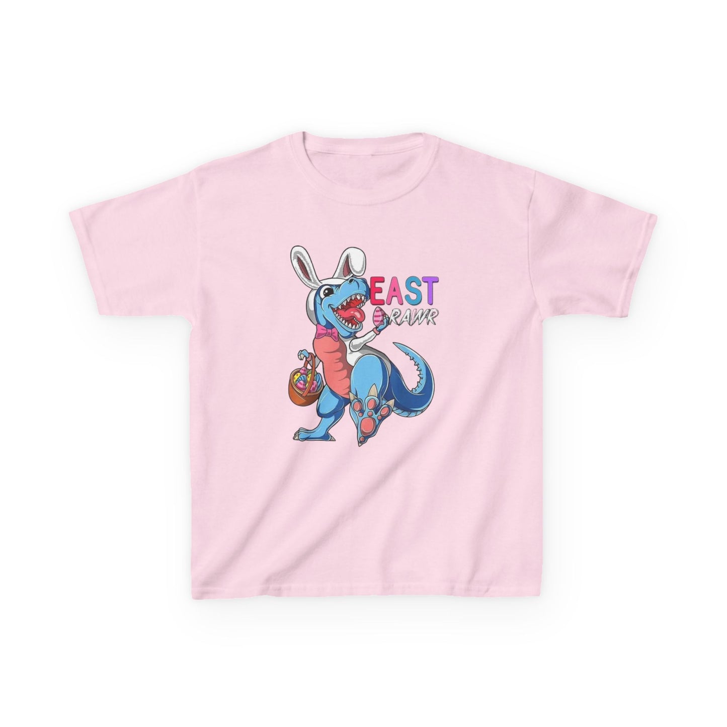 Kids 'Beast of Easter' Dino Bunny T‑Shirt — Cute Easter Dino with Basket