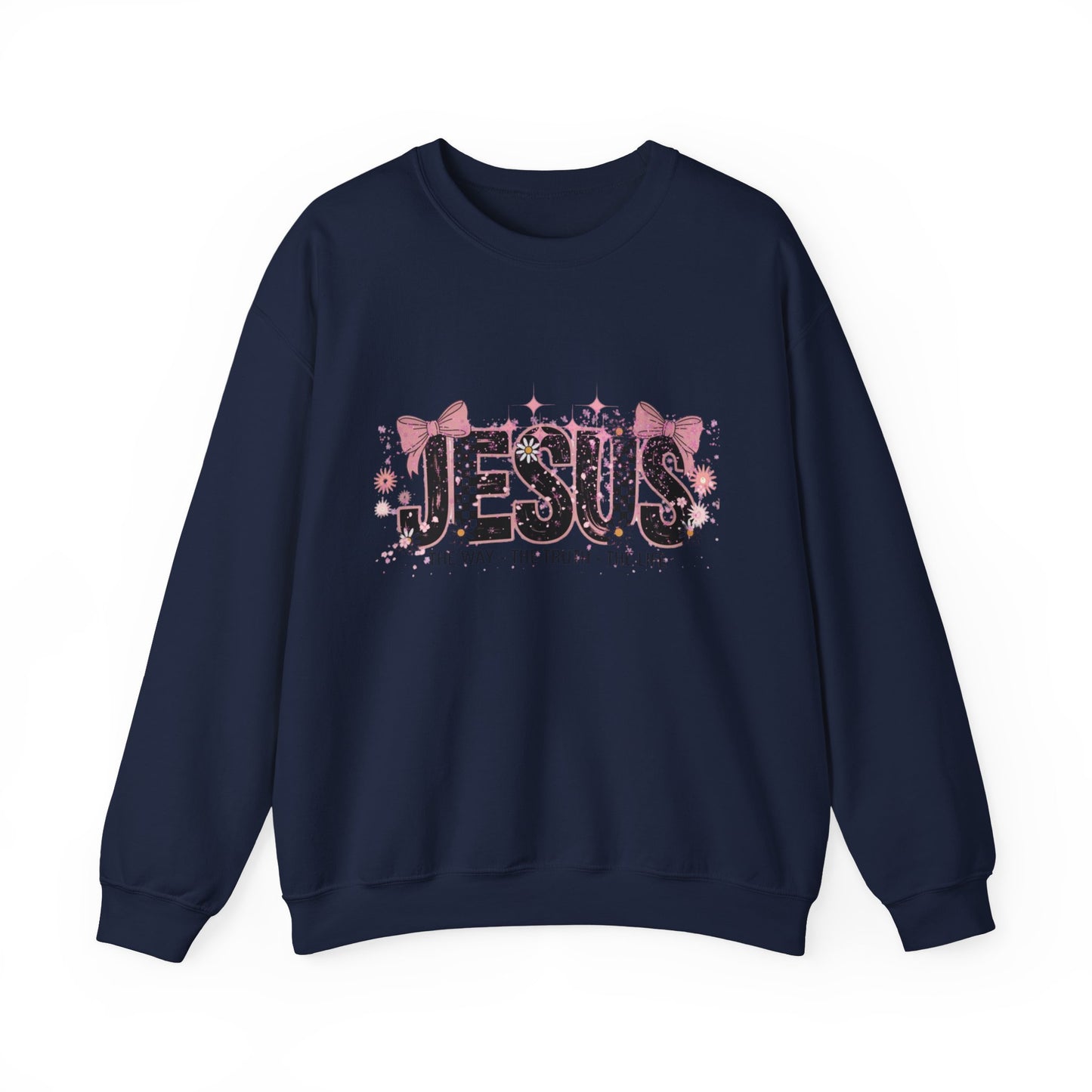 Jesus Floral Crewneck Sweatshirt – The Way The Truth The Life Christian Pullover