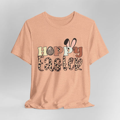 Happy Easter Leopard Print Tee — Cute Bunny Egg Holiday T-Shirt