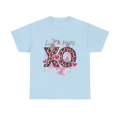 XO Hugs & Kisses Leopard Print Tee — Valentine's Day Graphic Shirt