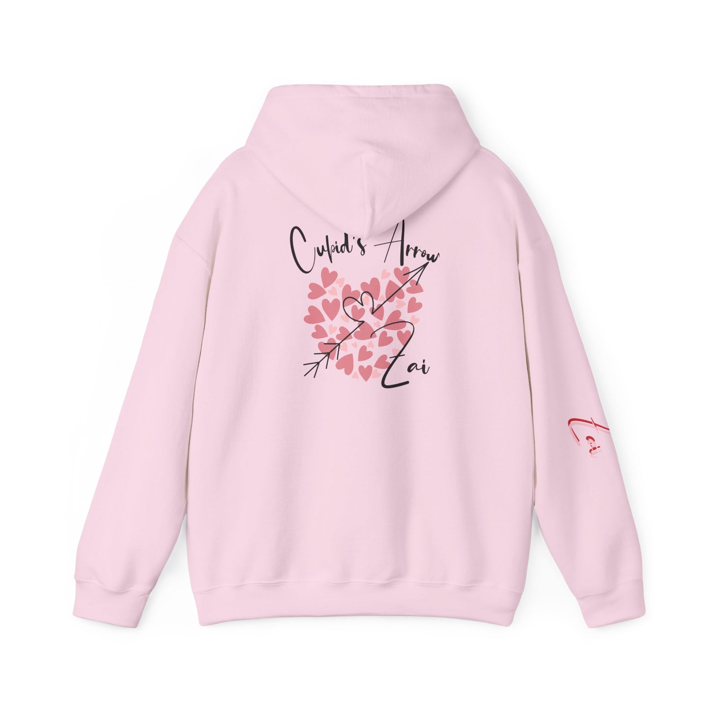 Cupid’s Arrow Lei Hoodie — Heart Arrow Script Pullover for Valentine’s Day