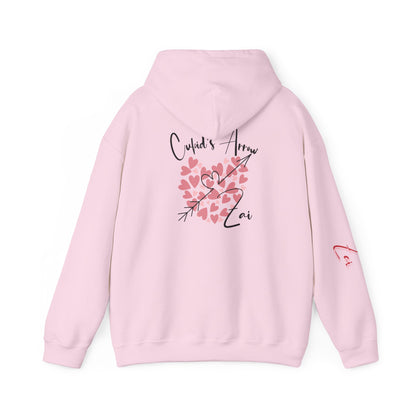 Cupid’s Arrow Lei Hoodie — Heart Arrow Script Pullover for Valentine’s Day