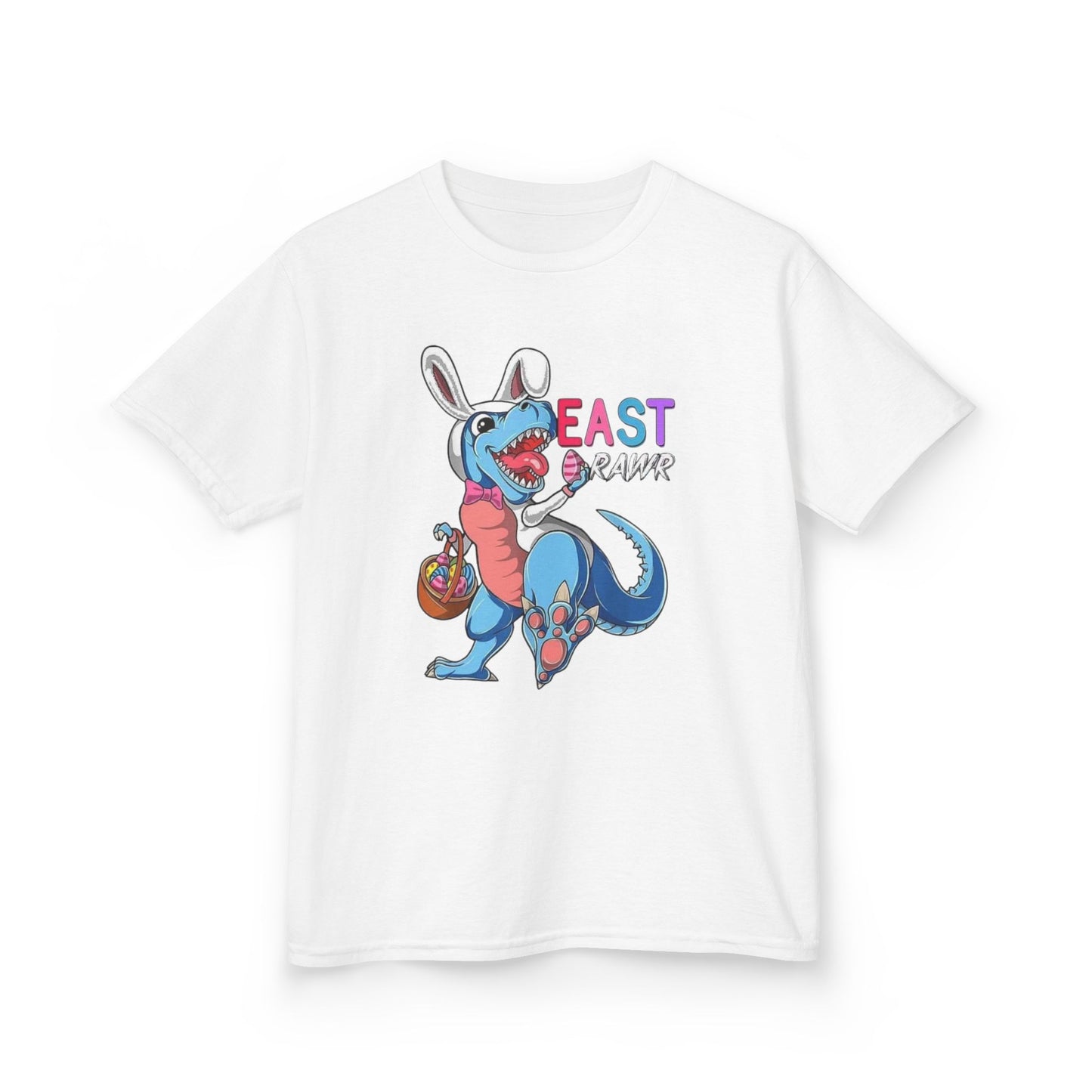 Kids 'Beast of Easter' Dino Bunny T‑Shirt — Cute Easter Dino with Basket