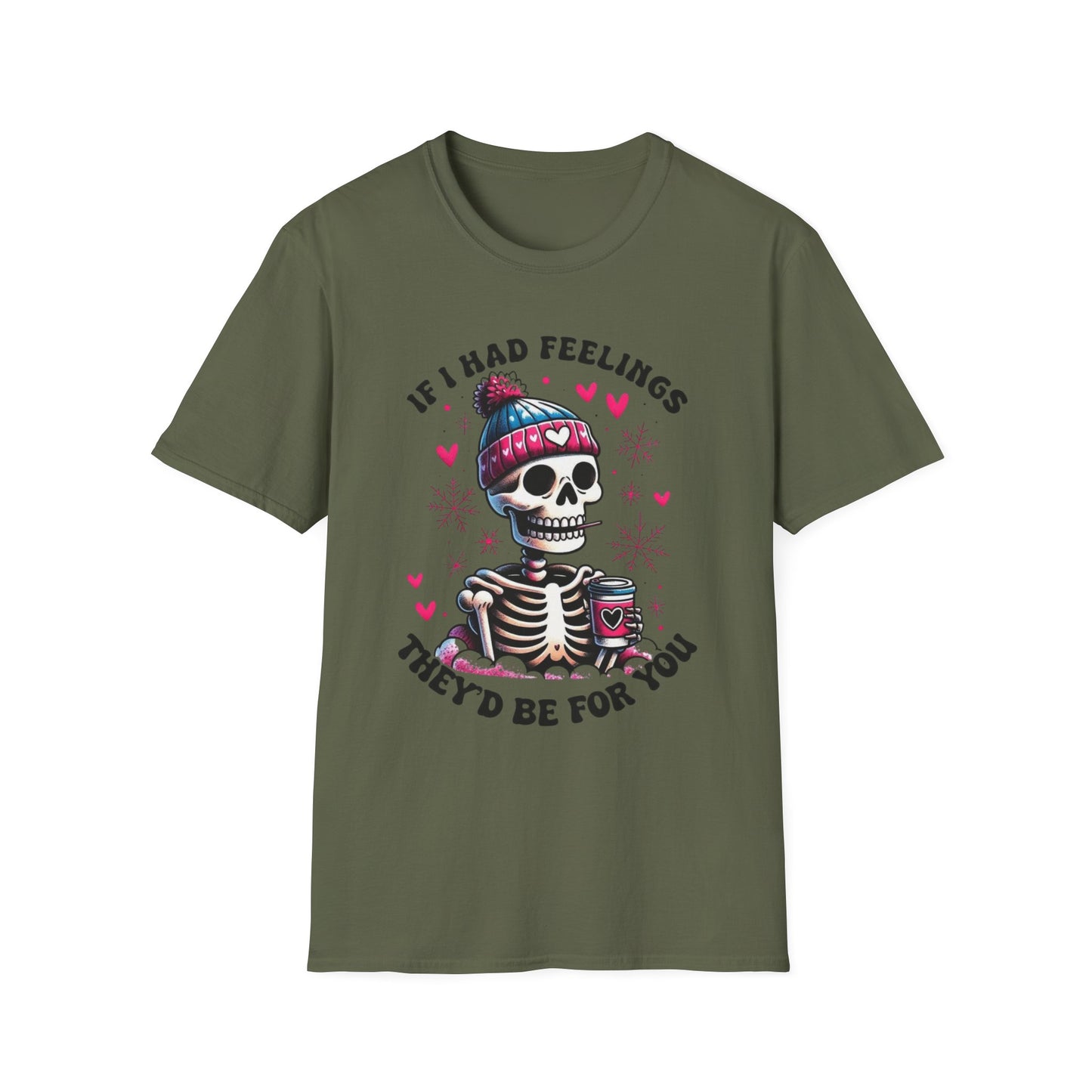 Skeleton Coffee Tee - "If I Had Feelings They'd Be For You" Graphic T-Shirt