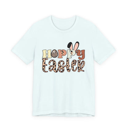 Happy Easter Leopard Print Tee — Cute Bunny Egg Holiday T-Shirt